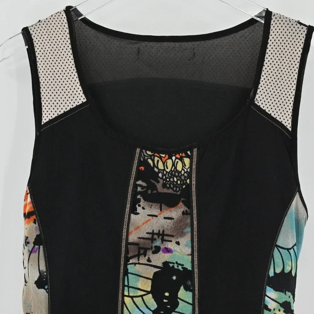 C'FAIT POUR VOUS Womens Sleeveless Tiered Ruffle Hem Multicolor Dress US Size 12 - Picture 2 of 9